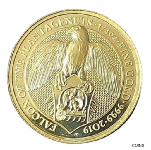 【極美品/品質保証書付】 アンティークコイン コイン 金貨 銀貨 [送料無料] 2019 Great Britain 1/4 oz Gold Queen’s Beast Falcon of Plantagenet Coin Gem Bu