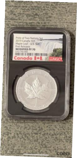  アンティークコイン 銀貨 2019 Canada Maple Leaf $5 U.S. Set First Day of Issue NGC Modified PF70 Silver  #sot-wr-012513-2805