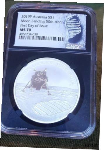 ڶ/ʼݾڽա ƥ    [̵] 2019 Australia SILVER Moon Landing 50th MS 70 NGC 4958734-030