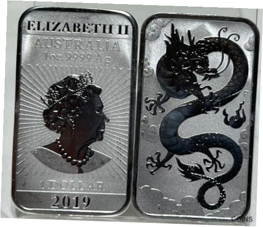 【極美品/品質保証書付】 アンティークコイン コイン 金貨 銀貨 送料無料 2019 AUSTRALIA DRAGON 1 OZ .9999 FINE SILVER BARS QTY 20 PERTH MINT 20 OUNCES