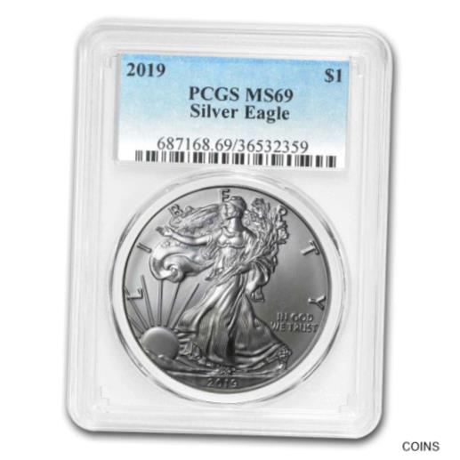 【極美品/品質保証書付】 アンティークコイン コイン 金貨 銀貨 [送料無料] 2019 Silver American Eagle MS-69 PCGS - SKU#172566