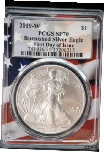 yɔi/iۏ؏tz AeB[NRC RC   [] 2019-W Burnished American Silver Eagle PCGS SP-70 First Day of Issue