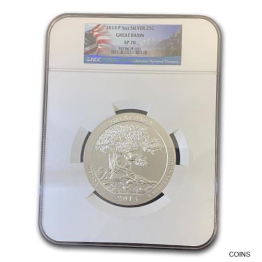 yɔi/iۏ؏tz AeB[NRC RC   [] 2013-P 5 oz Silver ATB Great Basin SP-70 NGC - SKU#227487