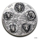 2022 コートジボワール 5 オンス シルバー ビッグ 5 アフリカ コンプリート コイン - SKU#2593232022 Ivory Coast 5 oz...