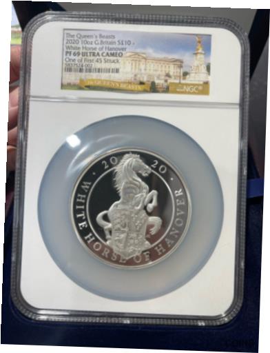 【極美品/品質保証書付】 アンティークコイン 銀貨 2020 UK ?10 Queen's Beasts Horse 10oz Silver .999 Coin NGC PF69UC (1 of 45) [送料無料] #sct-wr-012518-436