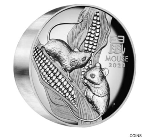 【極美品/品質保証書付】 アンティークコイン コイン 金貨 銀貨 [送料無料] 2020 Australia 5 oz Silver Lunar Series Mouse Proof (HIGH RELIEF, w/Box & COA)