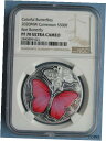 2020 カメルーン 500 フラン レッド バタフライ 10g シルバー NGC PF70 UCAM スワロフスキー2020 Cameroon 500 Francs Red Butterfly 10g Silver NGC PF70 UCAM Swarovski
