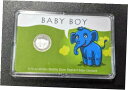 【極美品/品質保証書付】 アンティークコイン コイン 金貨 銀貨 送料無料 2020 Somalia 1/10 oz Silver Elephant Baby Boy Card in Plastic Case Newborn Gift