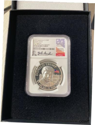  アンティークコイン コイン 金貨 銀貨  JOHN BOEHNER SIGNED 2020 1 OZ SILVER DONALD TRUMP NGC PF70 UCAM HIGH RELIEF ER!