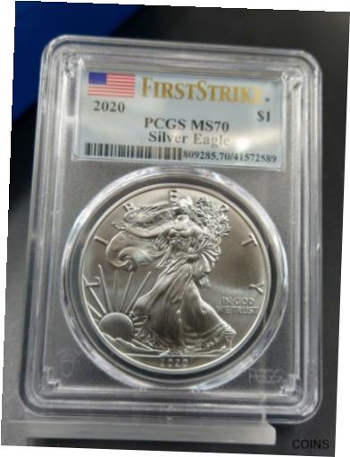 yɔi/iۏ؏tz AeB[NRC RC   [] 2020 P 1 OZ ASE American Silver Eagle Coin PCGS MS70 First Strike One Ounce BU