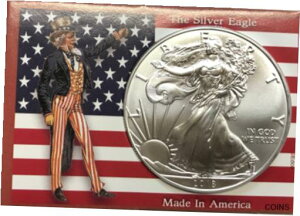 2020「アンクル・サム&フラッグ」ドル - 1オンスカスタムホルダーのアメリカンシルバーイーグル2020 "UNCLE SAM & FLAG" DOLLAR - 1 OZ. AMERICAN SILVER EAGLE IN CUSTOM HOLDER