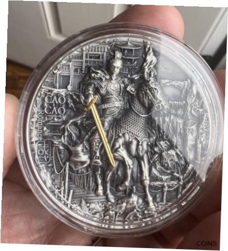 ڶ/ʼݾڽա ƥ    [̵] 2022 $5 Niue Romance Of The 3 Kingdoms CAO CAO Antique Finish 2 Oz Silver Coin