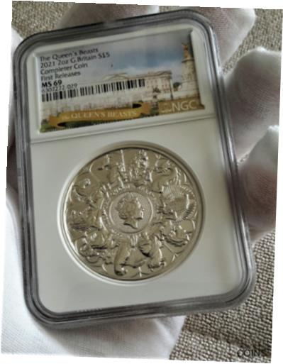  アンティークコイン コイン 金貨 銀貨  2021 Great Britain ?5 Queens Beasts Completer 2oz Pure Silver Coin NGC MS69