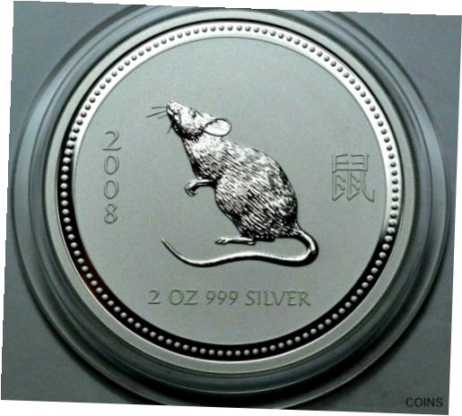 ڶ/ʼݾڽա ƥ    [̵] 2008 2 Oz 999 Silver 2 Dollars SeriesI Australian Lunar Year of the Mouse Rat ..