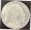 【極美品/品質保証書付】 アンティークコイン コイン 金貨 銀貨 [送料無料] Liberty with Indian and Buffalo, 2 troy oz .999 Fine Silver Art Round