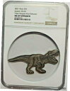 2021 ニウエ 2 オンス シルバー $5 コイン ジュラシック ワールド T REX NGC MS69 アンティーク加工2021 NIUE 2 Oz Sil...