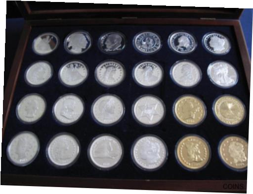  アンティークコイン 銀貨 1982 Crabtree Mint America's Rarest Coins Silver Art Medals Set of 24 E6314  #scf-wr-012548-3946