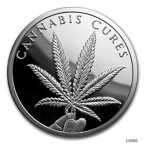 【極美品/品質保証書付】 アンティークコイン コイン 金貨 銀貨 [送料無料] 2 oz silver proof cannabis cures COA .999 pure fine BOX weeds pot silver shield!