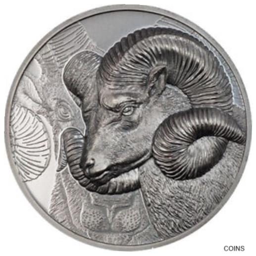  アンティークコイン コイン 金貨 銀貨  2022 2 oz Black Proof Mongolia Silver Magnificent Argali Coin (UH Relief)