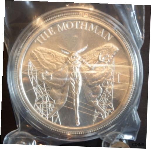  アンティークコイン コイン 金貨 銀貨  Intaglio Mint Cryptozoology - THE MOTHMAN 2 oz BU .999 Fine Silver Round Capsule