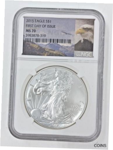  アンティークコイン コイン 金貨 銀貨  2015 American Silver Eagle US Mint 1 oz 999 Silver NGC MS 70 FDOI F24