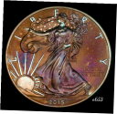 シルバー アメリカン イーグル コイン カラフルなレインボー トーニング #a653Silver American Eagle Coin Colorful Rainbow Toning #a653(3)