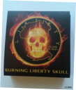 2015 アメリカン シルバー イーグル バーニング リバティ スカル、木製ディスプレイ ケースと COA2015 AMERICAN SILVER EAGLE BURNING LIBERTY SKULL IN WOODEN DISPLAY CASE AND COA