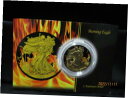 レア 2015 US アメリカン バーニング イーグル 24K 金メッキ 1 オンス シルバー ダラー #221/500Rare 2015 US American Burning Eagle 24K Gilded One Ounce Silver Dollar #221/500