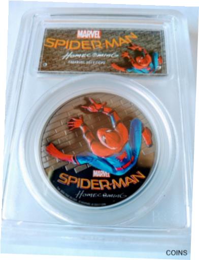 【極美品/品質保証書付】 アンティークコイン コイン 金貨 銀貨 送料無料 2017 Spiderman Homecoming Black Proof PCGS PR70DCAM FDOI W/Box COA