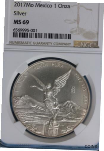 yɔi/iۏ؏tz AeB[NRC RC   [] 2017 Mo MS 69 Mexico Libertad 1 Onza Silver NGC Graded Certified Slab OCE 1583