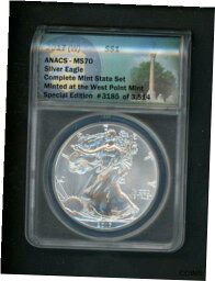 【極美品/品質保証書付】 アンティークコイン コイン 金貨 銀貨 [送料無料] 2017 US Silver Eagle SET OF 3 $1.00 $1 ANACS MS 70 Uncirculated Special Edition