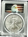  アンティークコイン コイン 金貨 銀貨  2017 $1 American Silver Eagle Dollar Bald Eagle Flag Hologram Label - PCGS MS70