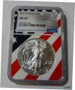 【極美品/品質保証書付】 アンティークコイン コイン 金貨 銀貨 [送料無料] 2017 Silver American Eagle NGC MS69 Flag Core Holder