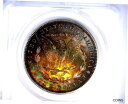 【極美品/品質保証書付】 アンティークコイン コイン 金貨 銀貨 送料無料 MS62 ANACS Unreal Toning 1887p MORGAN SILVER DOLLAR U.S. COIN