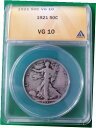 yɔi/iۏ؏tz AeB[NRC RC   [] 1921 50c Walking Liberty half dollar, ANACS VG10-KEY DATE!!