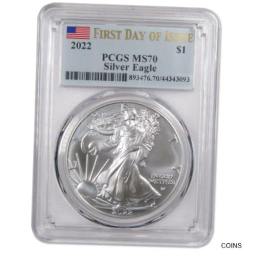 【極美品/品質保証書付】 アンティークコイン コイン 金貨 銀貨 [送料無料] 2022 American Silver Eagle MS 70 PCGS 1 oz .999 Fine $1 Coin First Day of Issue