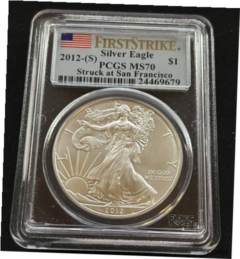 【極美品/品質保証書付】 アンティークコイン コイン 金貨 銀貨 [送料無料] 2012 PCGS American Silver Eagle MS70 San Fransisco Mint First $1 US Liberty Old