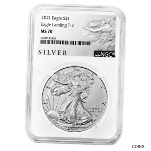 楽天金銀プラチナ　ワールドリソース【極美品/品質保証書付】 アンティークコイン コイン 金貨 銀貨 [送料無料] 2021 $1 Type 2 American Silver Eagle NGC MS70 ALS Label