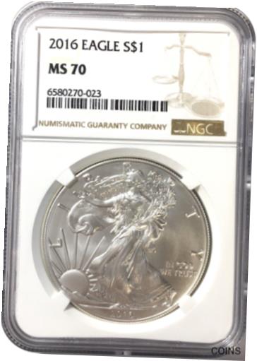 【極美品/品質保証書付】 アンティークコイン コイン 金貨 銀貨 [送料無料] 2016 AMERICAN SILVER EAGLE MS70 NGC CERTIFIED, FREE SHIPPING!