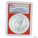 2021 (S) $1 アメリカン シルバー イーグル PCGS MS70 緊急発行 FDOI 旗ラベル レッド 2021 (S) $1 American Silver Eagle PCGS MS70 Emergency Issue FDOI Flag Label Red(3)