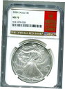 【極美品/品質保証書付】 アンティークコイン 銀貨 NGC-MS70 2008 Silver Eagle - REDBOOK Label - Free Shipping [送料無料] #sot-wr-012794-2722