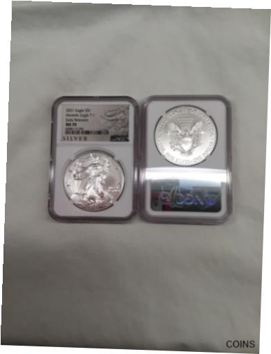 楽天金銀プラチナ　ワールドリソース【極美品/品質保証書付】 アンティークコイン コイン 金貨 銀貨 [送料無料] 2021 $1 American Silver Eagle NGC MS70 ALS ER Label