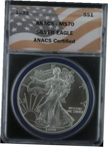 1999 С $1 1  ꥫ С   ANACS MS 70 1999 Silver $1 1oz ...