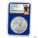 2021 $1 タイプ 2 アメリカン シルバー イーグル NGC MS70 ブラック ラベル ブルー コア 2021 $1 Type 2 American Silver Eagle NGC MS70 Black Label Blue Core(3)