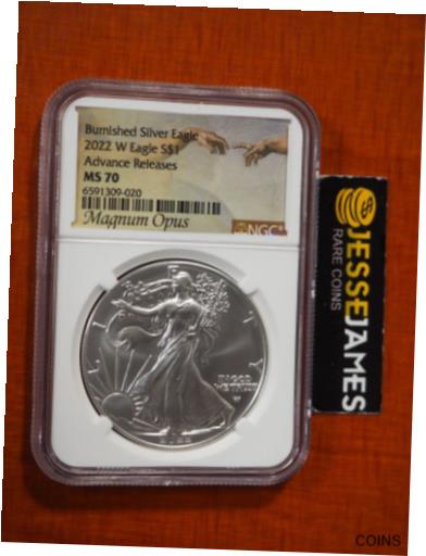 ڶ/ʼݾڽա ƥ    [̵] 2022 W BURNISHED SILVER EAGLE NGC MS70 ADVANCED RELEASES MAGNUM OPUS LABEL