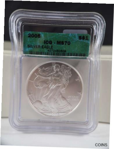 【極美品/品質保証書付】 アンティークコイン コイン 金貨 銀貨 [送料無料] 2005 American Silver Eagle MS 70 ICG SKU 0274G