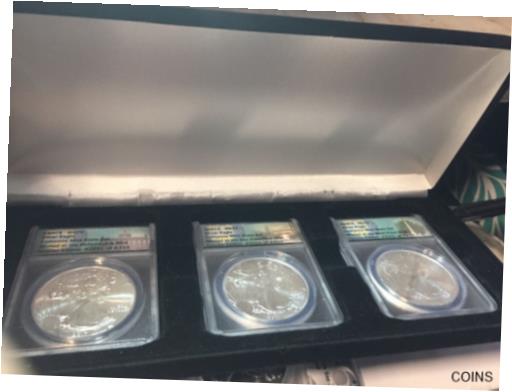  アンティークコイン コイン 金貨 銀貨  2017 Complete Mint Set MS70 Silver Eagles;Philadelphia, West Point,San Francisco