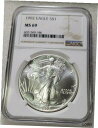 【極美品/品質保証書付】 アンティークコイン コイン 金貨 銀貨 [送料無料] 1992 American Eagle Silver Dollar Certified NGC MS69