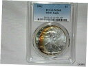 【極美品/品質保証書付】 アンティークコイン コイン 金貨 銀貨 [送料無料] 2002 American Silver Eagle PCGS MS68 PRETTY TONING