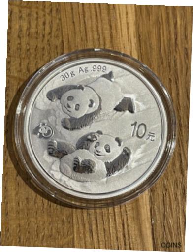 ڶ/ʼݾڽա ƥ    [̵] 2022 Panda China 30 Gram .999 Fine Silver 10 Yuan With Capsule
